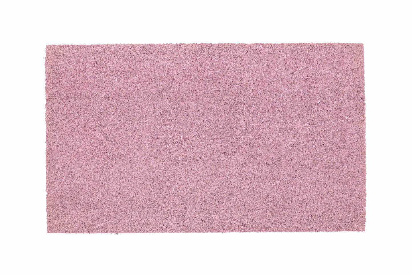 A plain pink coir entrance door mat with a PVC backing.