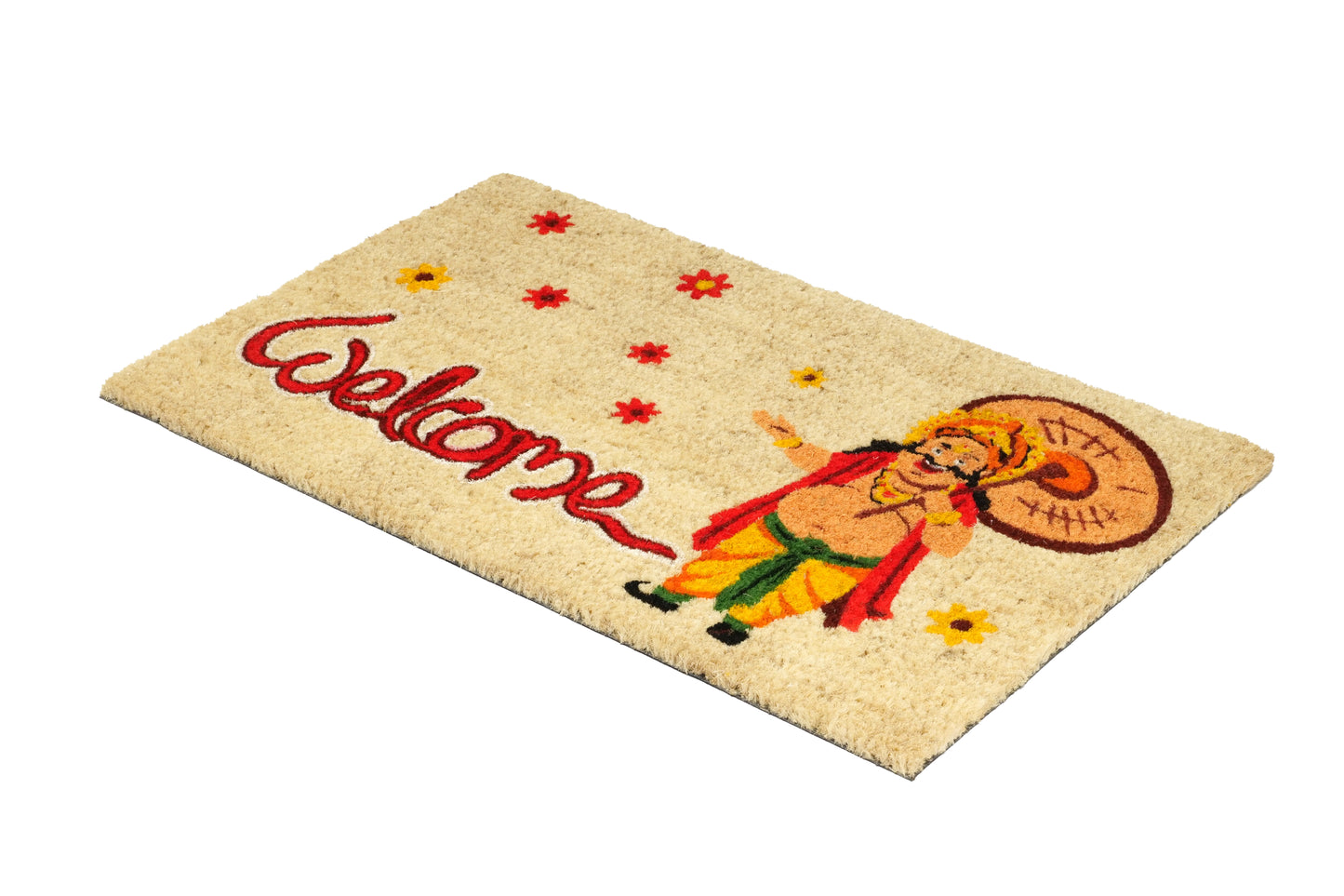 OnlyMat Onam Theme Kerala Coir Doormat with Anti-Slip Backing