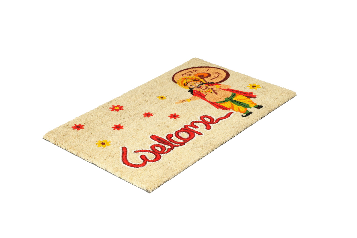 OnlyMat Onam Theme Kerala Coir Doormat with Anti-Slip Backing