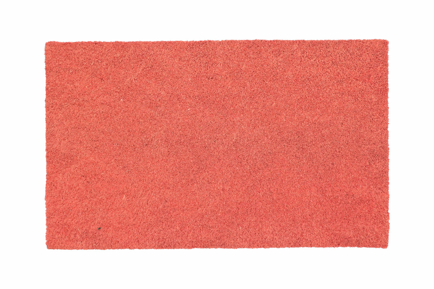 A plain orange colour coir entrance door mat with a PVC backing.