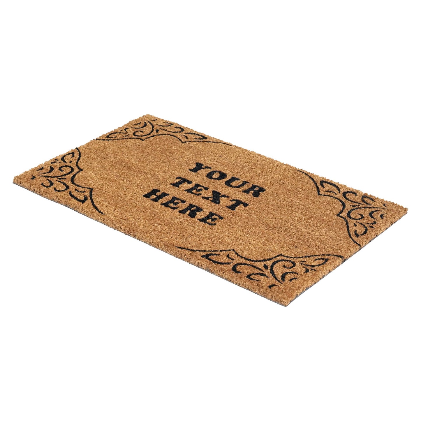 Personalized Coir Doormat with Elegant Border Design