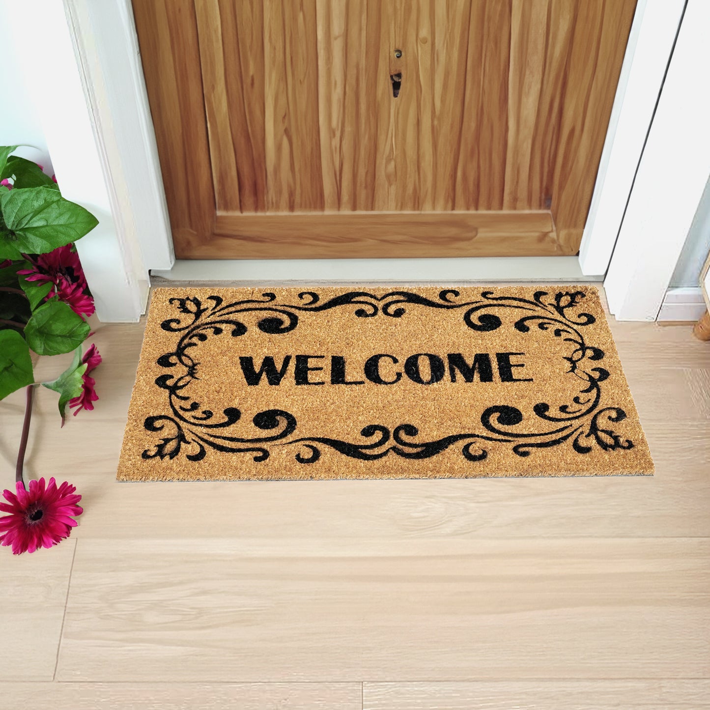OnlyMat Welcome with Border Printed Entrance Coir Doormat