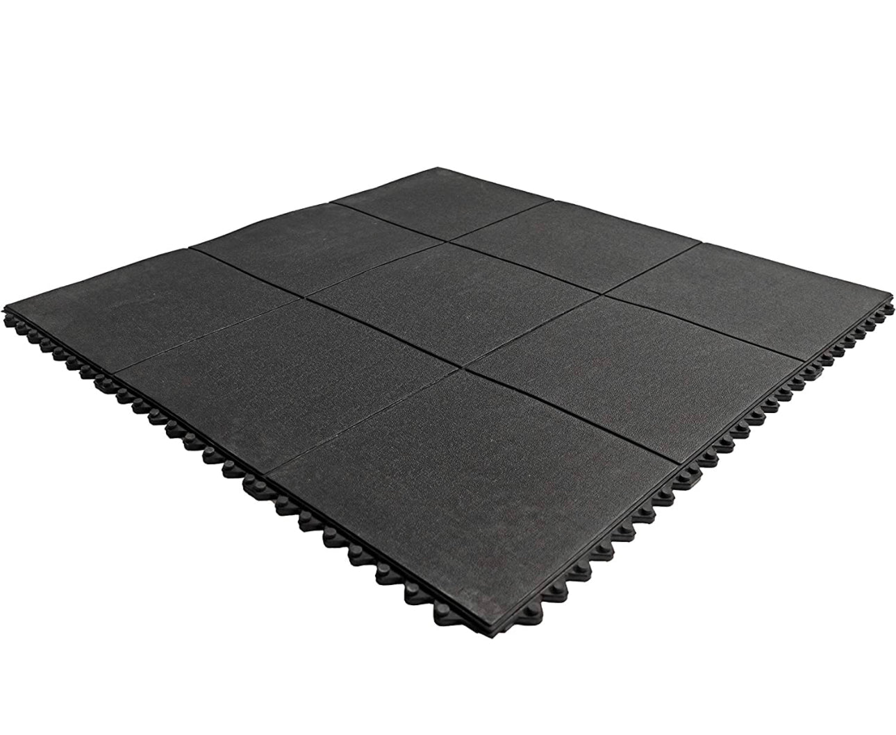 Gym Comfort Anti-Fatigue Exercise Mat - Skid-Resistant Rubber Floor for Gyms & Garages