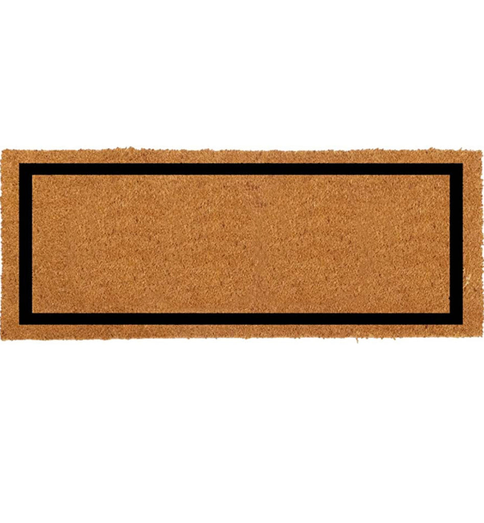 OnlyMat Elegant Long Rectangle Natural Coir Floor Mat With Printed Bla