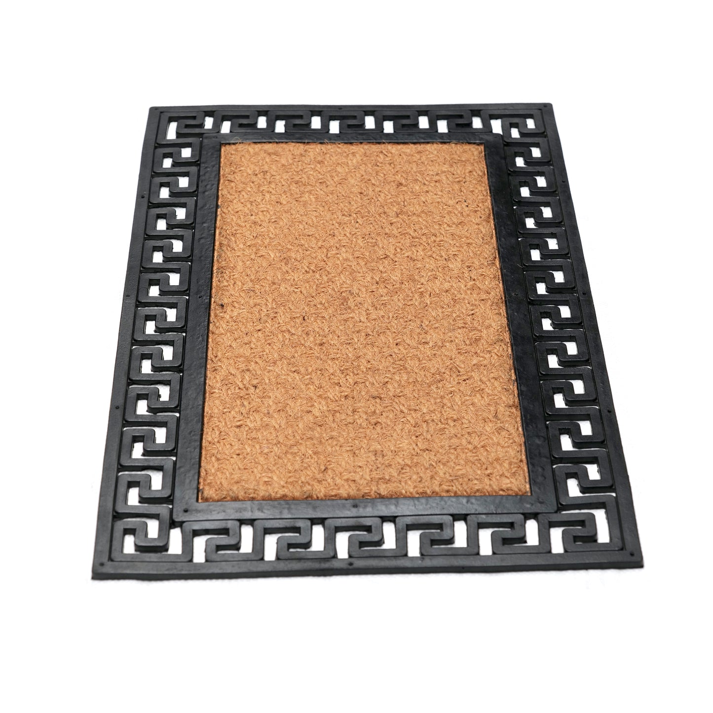 Rubber Coir Doormat Greek Key - OnlyMat