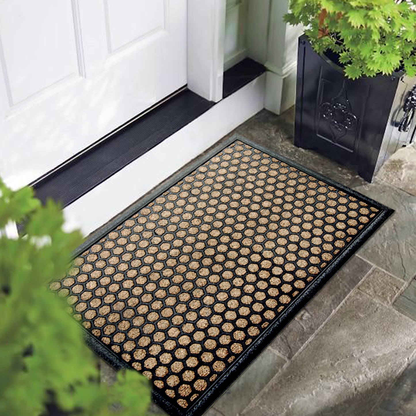 Beige Polka Dot All Purpose Mat for Home Bathroom Kitchen Entrance - OnlyMat