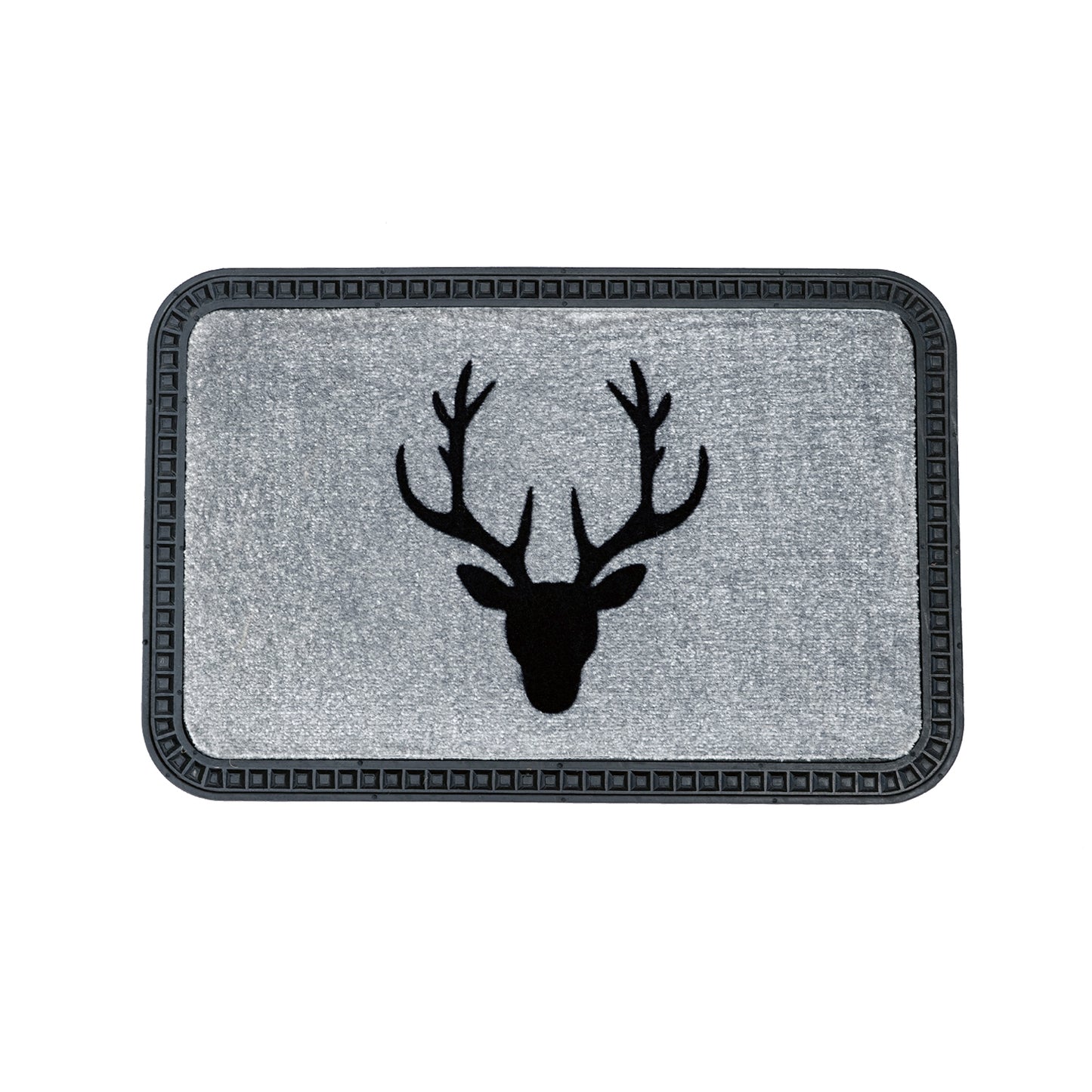 Onlymat Reindeer Design Soft All-Purpose Mat Home Kitchen Bathroom Door Entrance 40x60x8mm (Grey) - OnlyMat