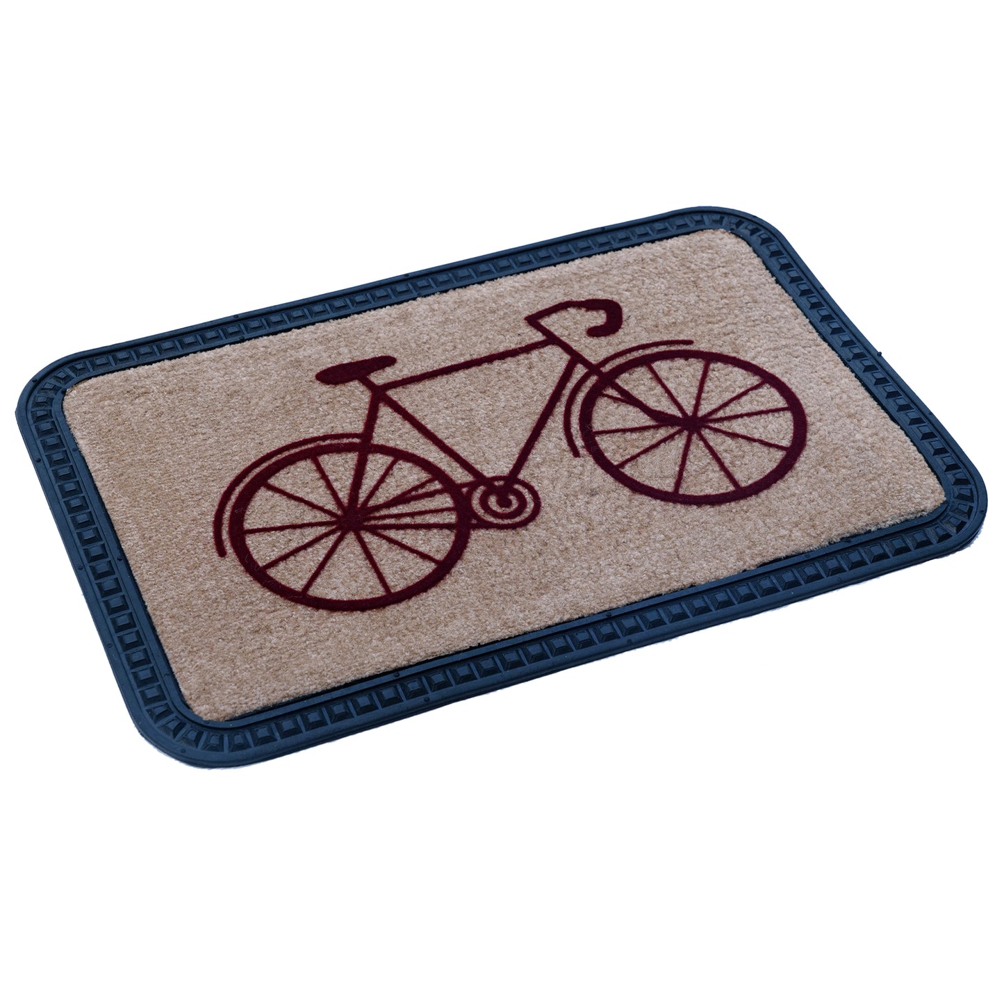 Elegant Cycle Design Soft All-Purpose Mat Home Kitchen Bathroom Door Entrance 40x60x8mm (Beige) - OnlyMat