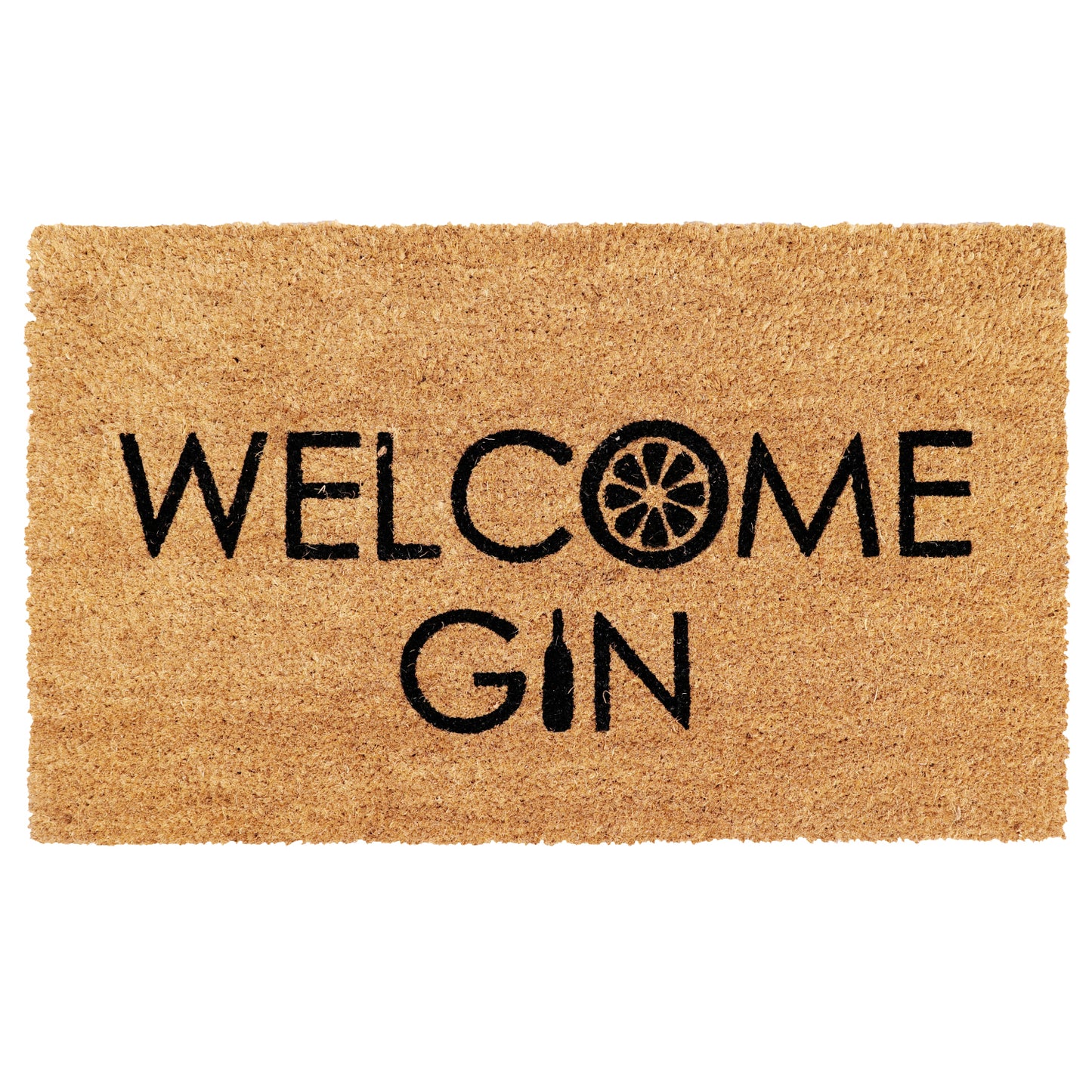 Funny "Welcome Gin" Printed Natural Coir Floor Mat - OnlyMat