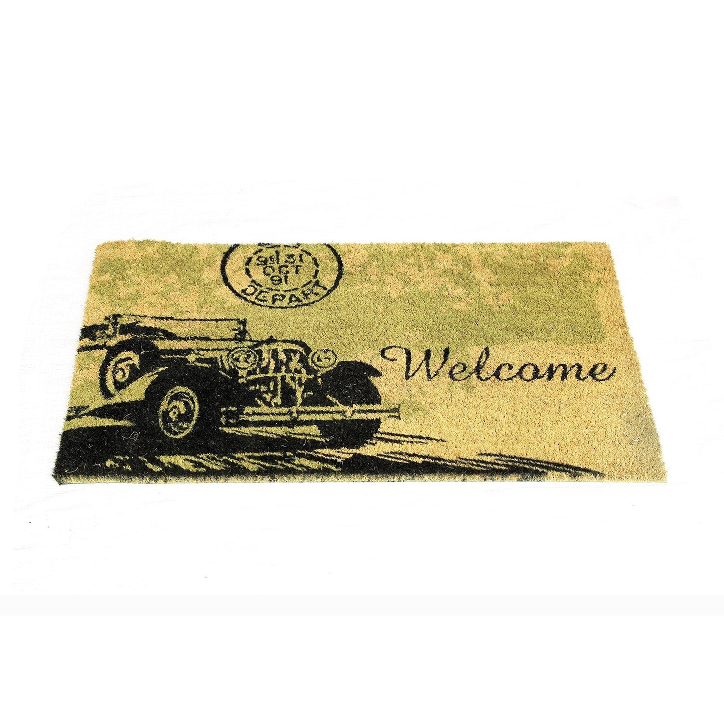 Vintage Car Printed Natural Coir Doormat - OnlyMat