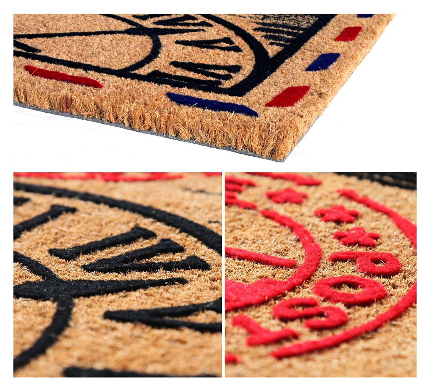 Postage Stamp Natural Printed Coir Doormat - OnlyMat