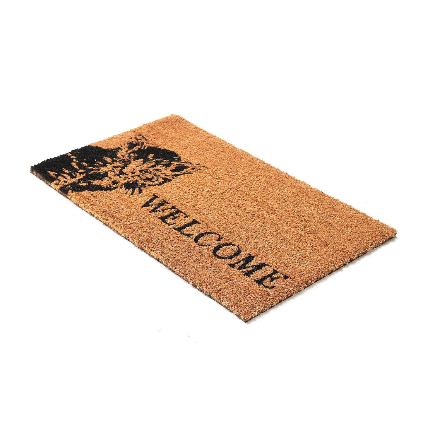 Cat printed Elegant Natural Coir Doormat - OnlyMat