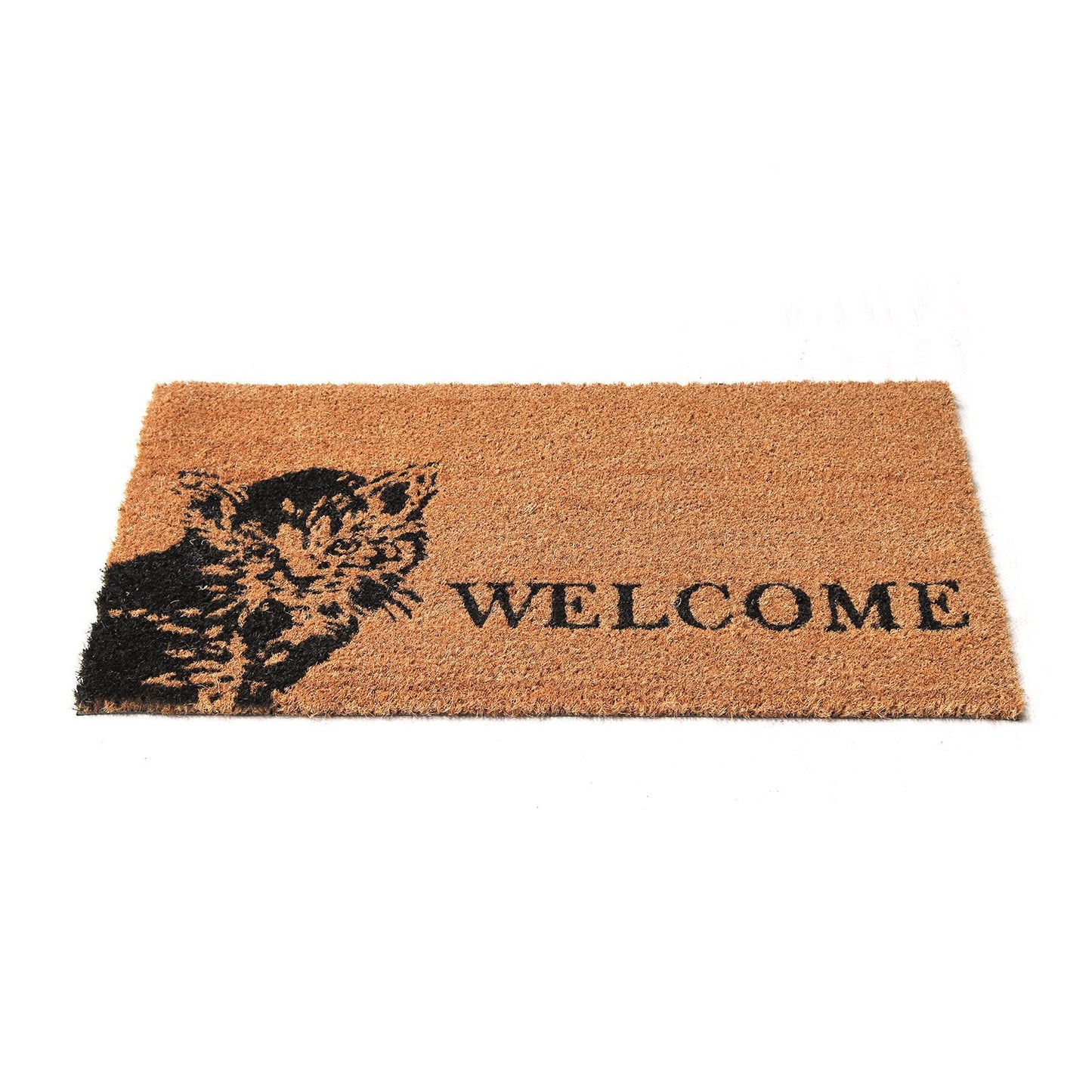 Cat printed Elegant Natural Coir Doormat - OnlyMat