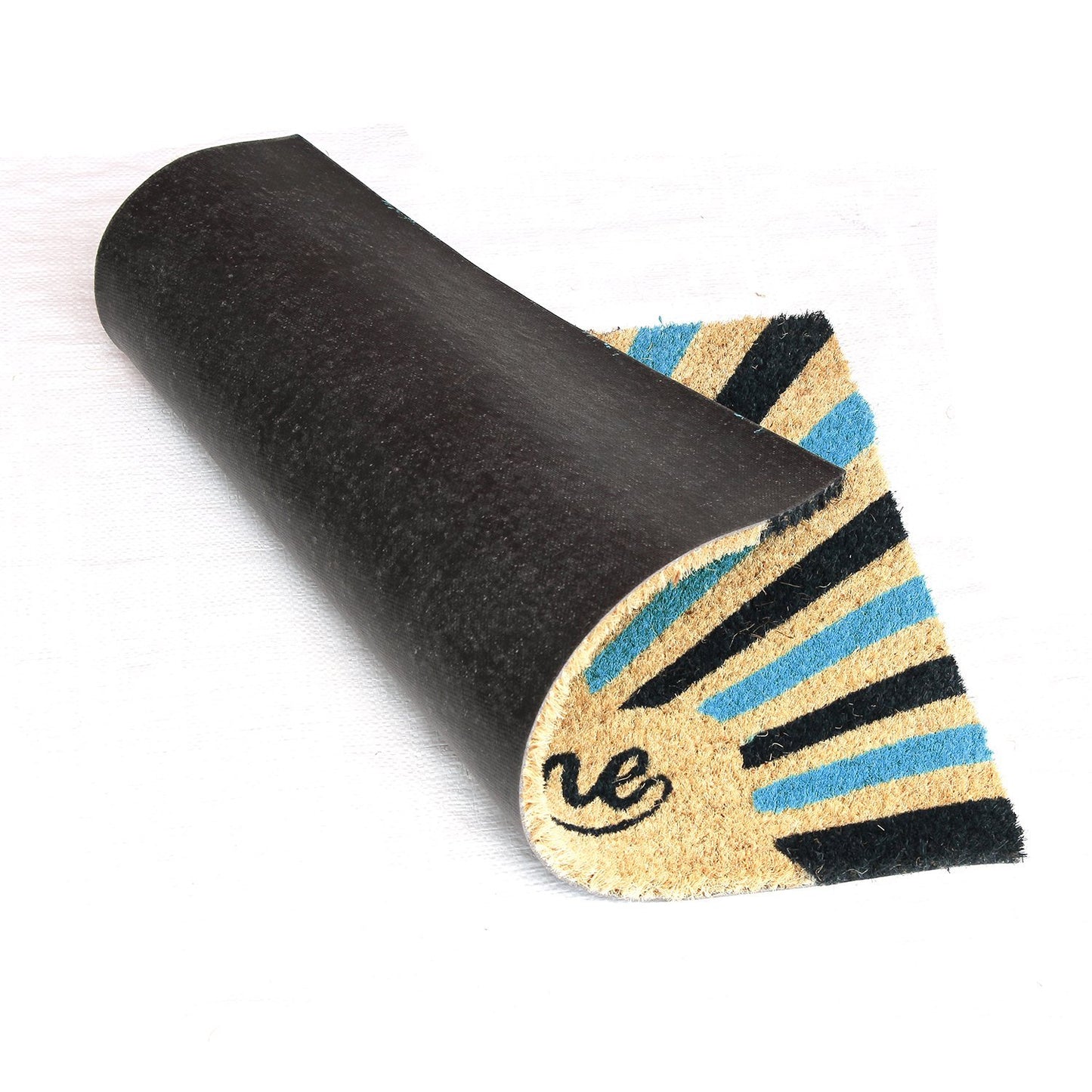 Retro Blue Welcome Coir Doormat