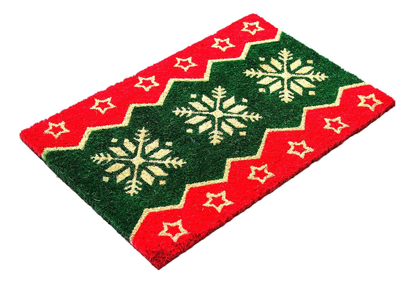 Red Green Natural Coir Designer Doormat - OnlyMat