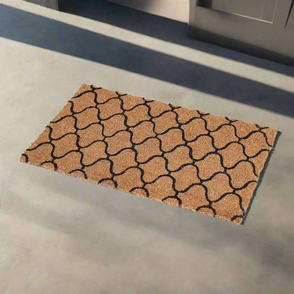 Elegant Greeky Pattern Printed Entrance Coir Door mat - OnlyMat