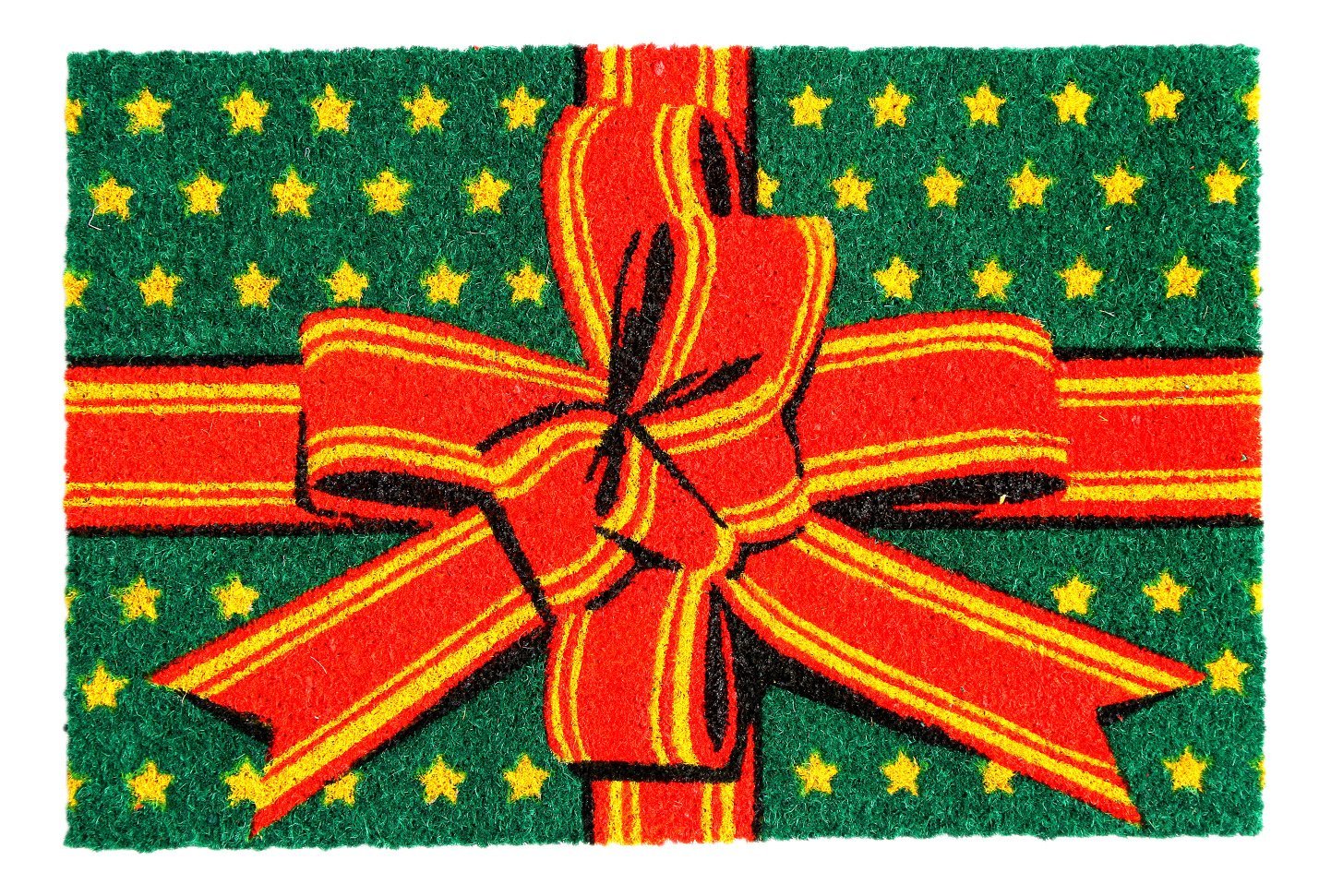 Stylish Gift Box Wrap Design Natural Coir Floor Mat - OnlyMat