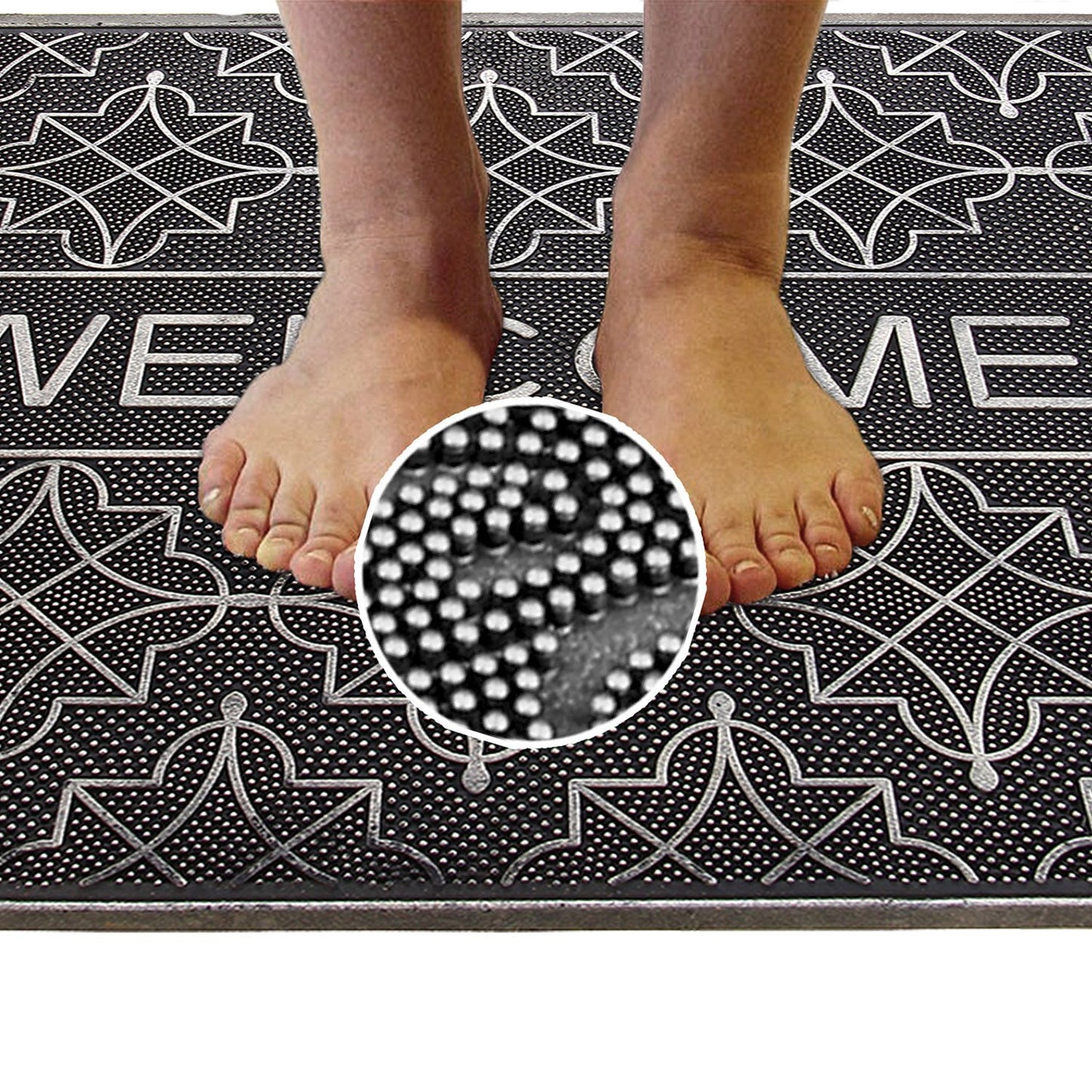 Silver Acupressure Rubber Doormat - OnlyMat
