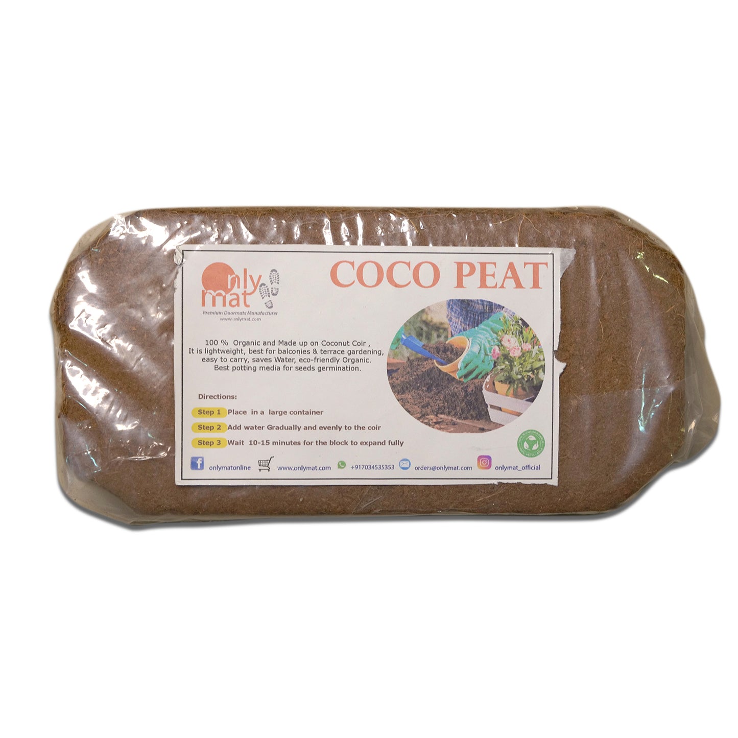 Onlymat Coco Peat Natural Pith for Balcony Terrace Gardening Indoor Outdoor Plants - OnlyMat