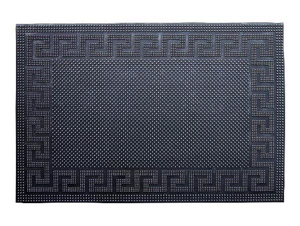 OnlyMat Lightweight Black Rubber Pin Mat with Designer Pattern Border
