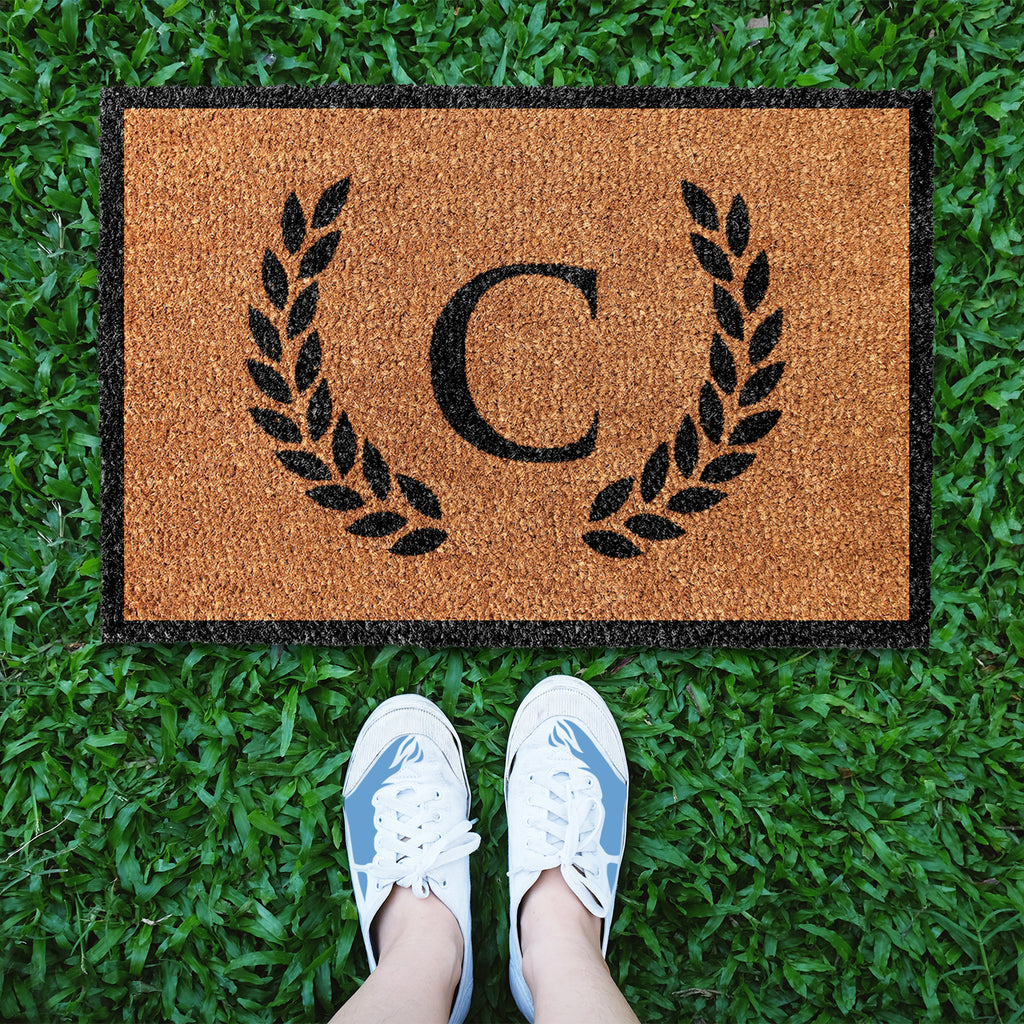 OnlyMat Door Mats Combo Floral Personalized Doormat with Rubber Tray Mat