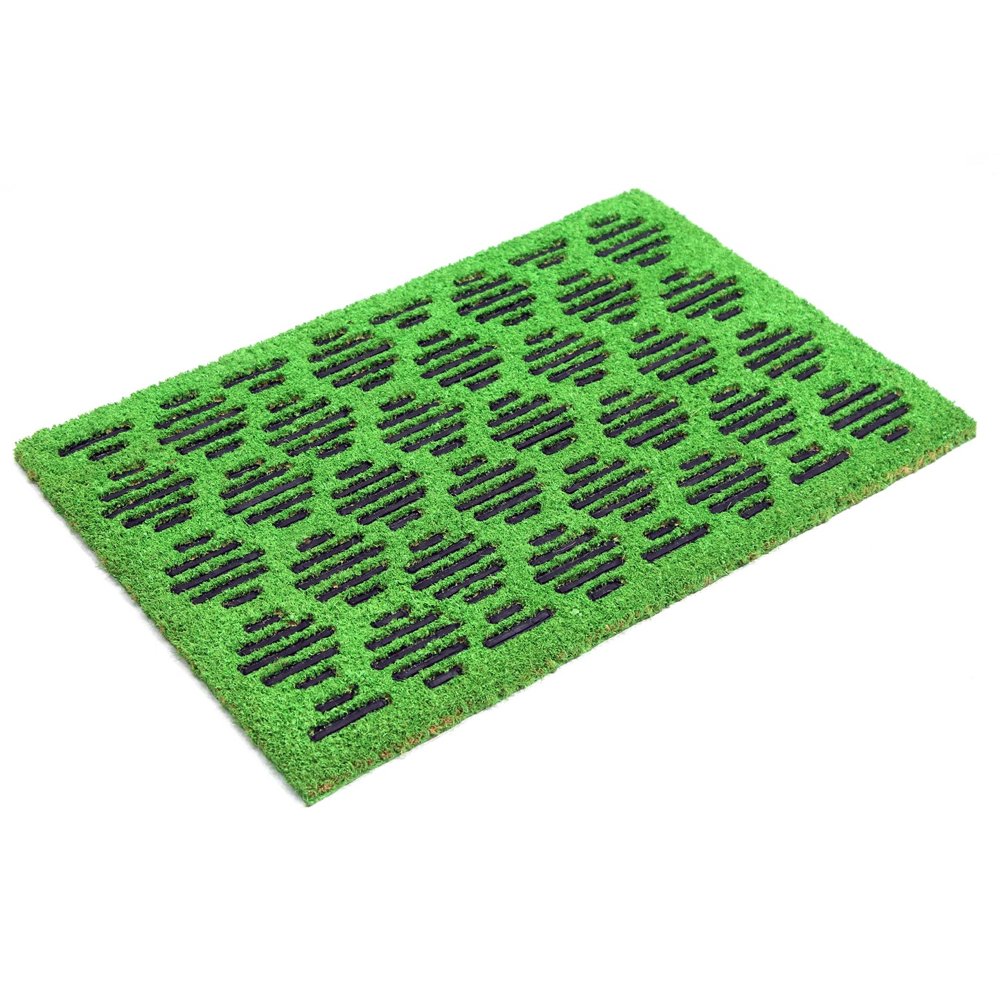 Pressed Design Natural Coir Doormat. PVCIMP 00011 GRN - OnlyMat