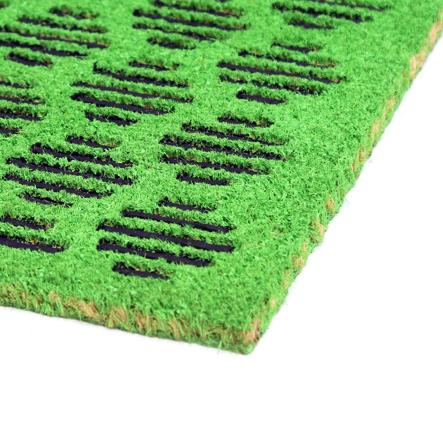 Pressed Design Natural Coir Doormat. PVCIMP 00011 GRN - OnlyMat