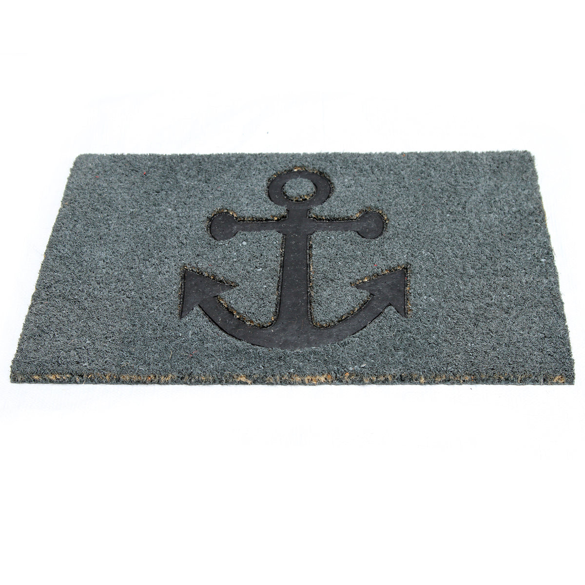 Pressed Anchor Design Natural Coir Doormat PVCIMP 00009 - OnlyMat