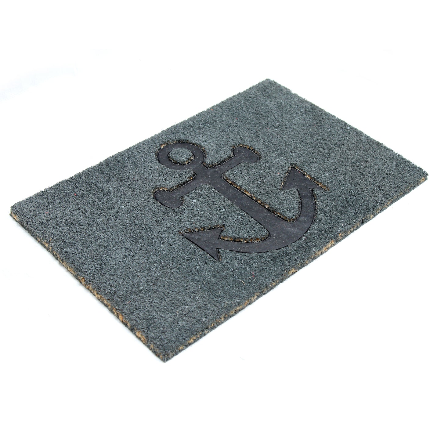 Pressed Anchor Design Natural Coir Doormat PVCIMP 00009 - OnlyMat