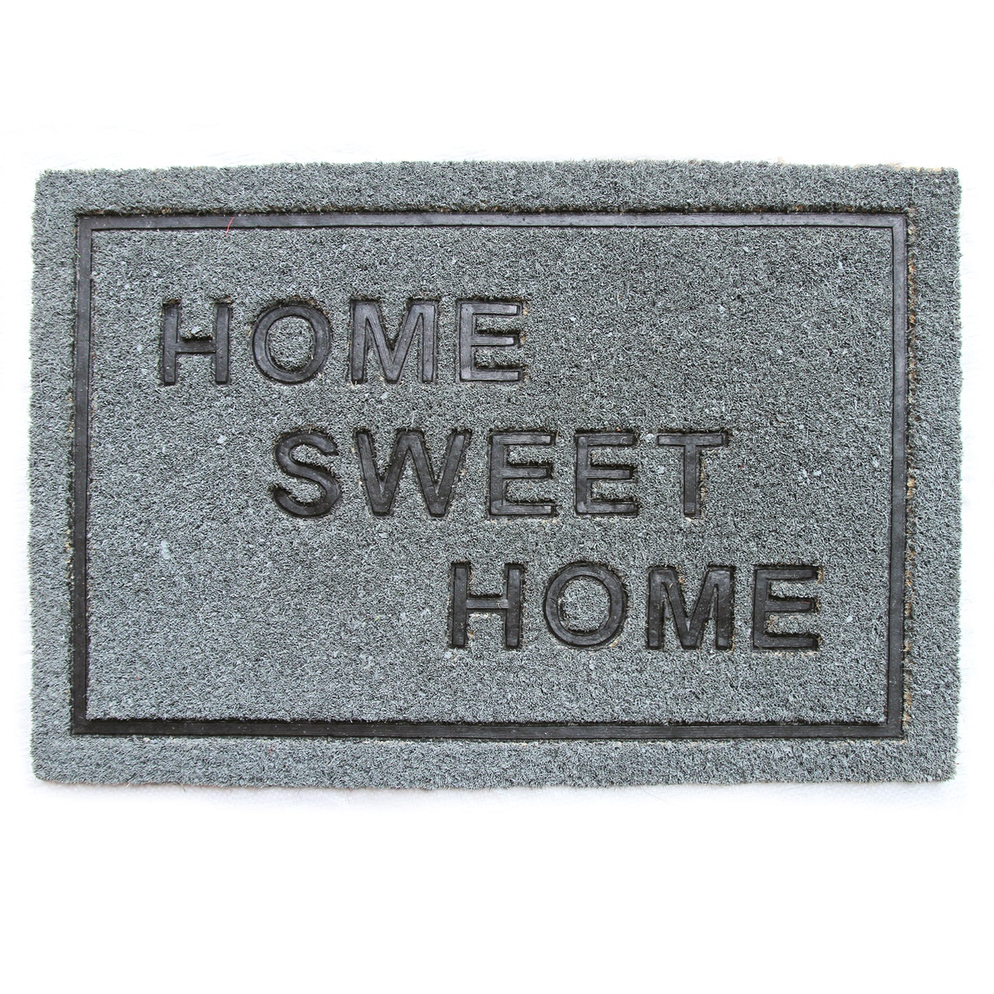 Pressed HomeSweetHome Design Natural Coir Doormat. PVCIMP 00010 GRY - OnlyMat