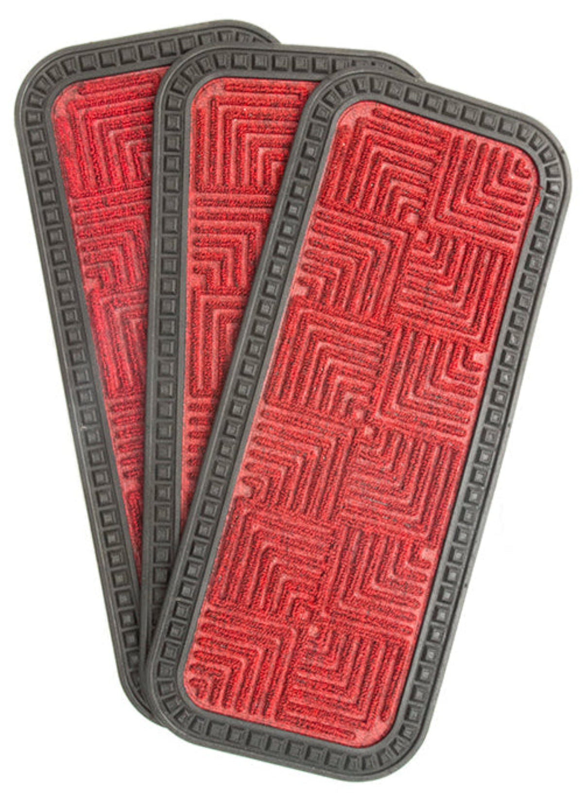 Stylish Red Anti-Slip Step and Stair Mats with Two Sided Glue Backing - OnlyMat