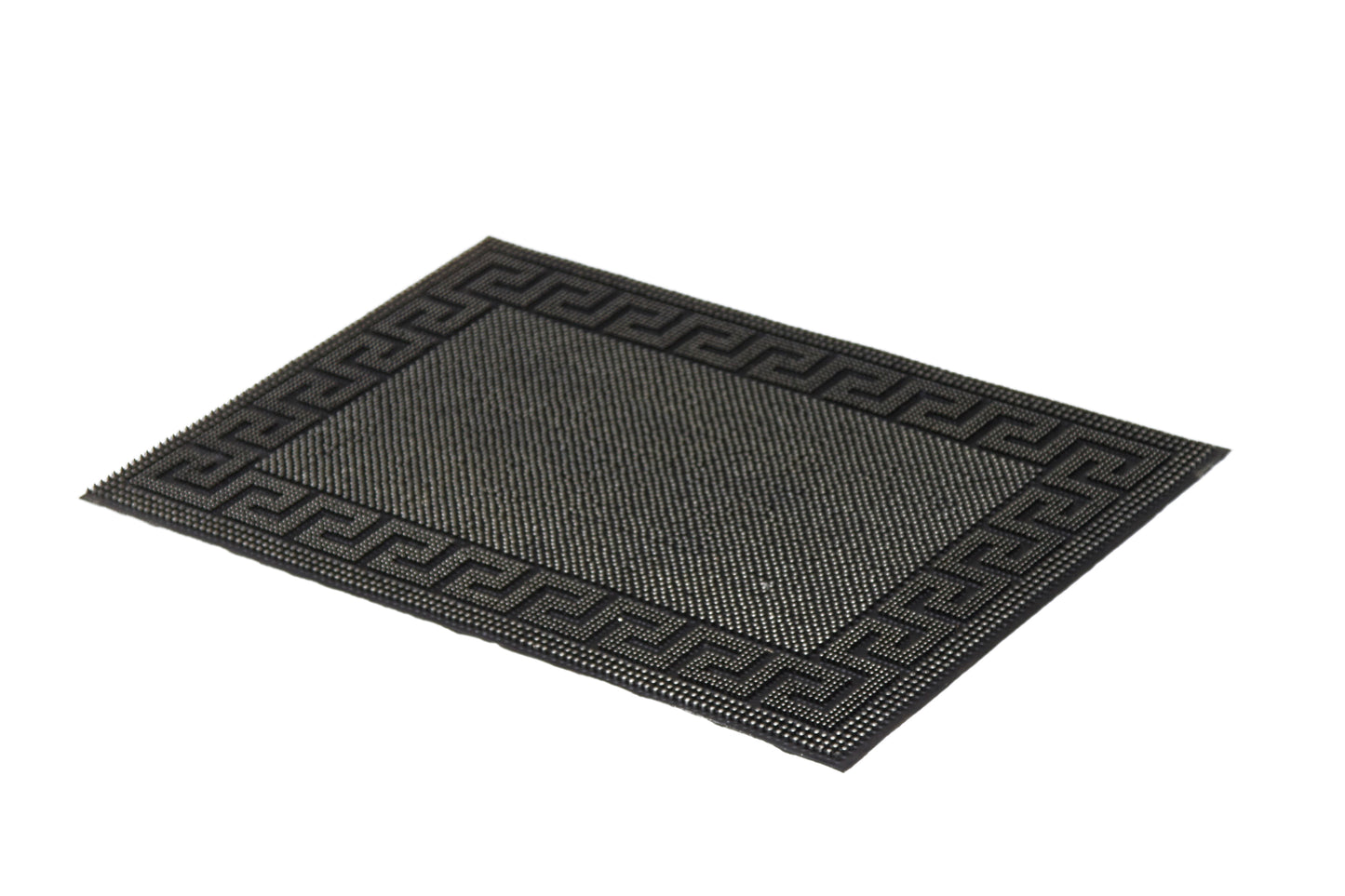 Lightweight Black Rubber Pin Mat with Designer Pattern Border - OnlyMat