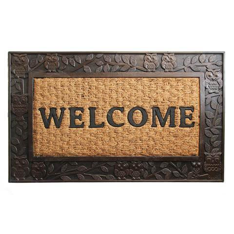 Elegant Metalic Brown Brushed Coir & Rubber Welcome Mat - OnlyMat