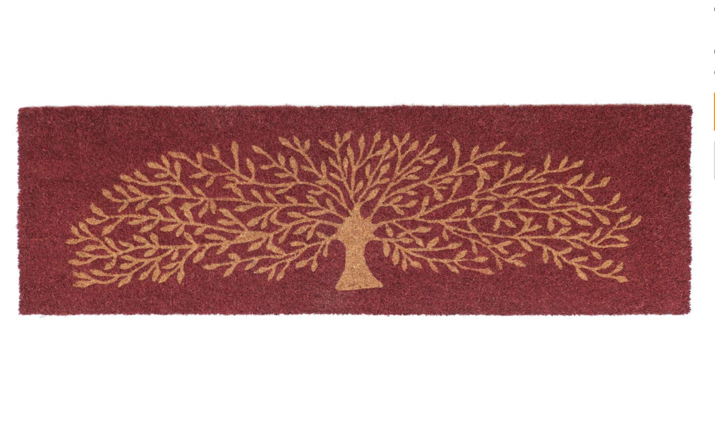 OnlyMat Maroon Tree of Life Coir Doormat  with Anti-Slip Backing