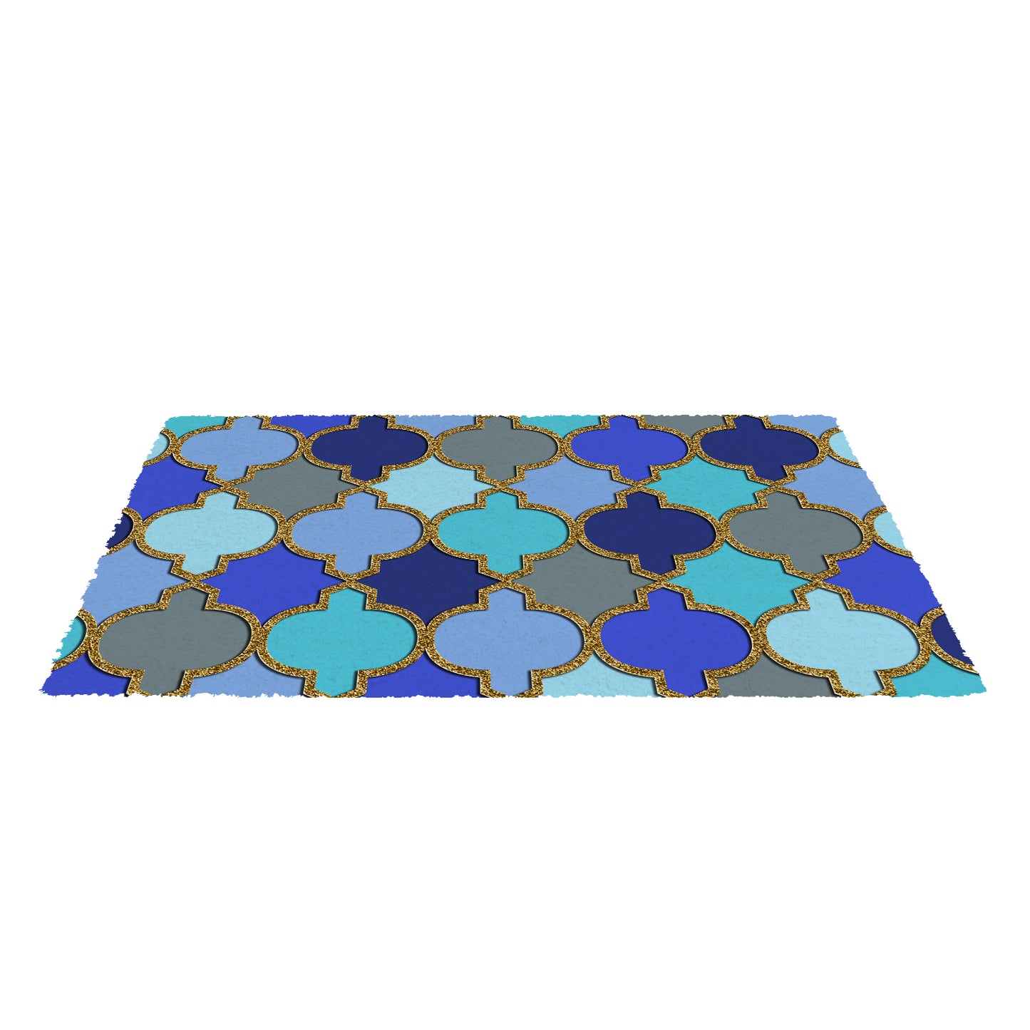 Stylish Golden Glitter printed Natural Coir Mult-colour Floor Mat - OnlyMat