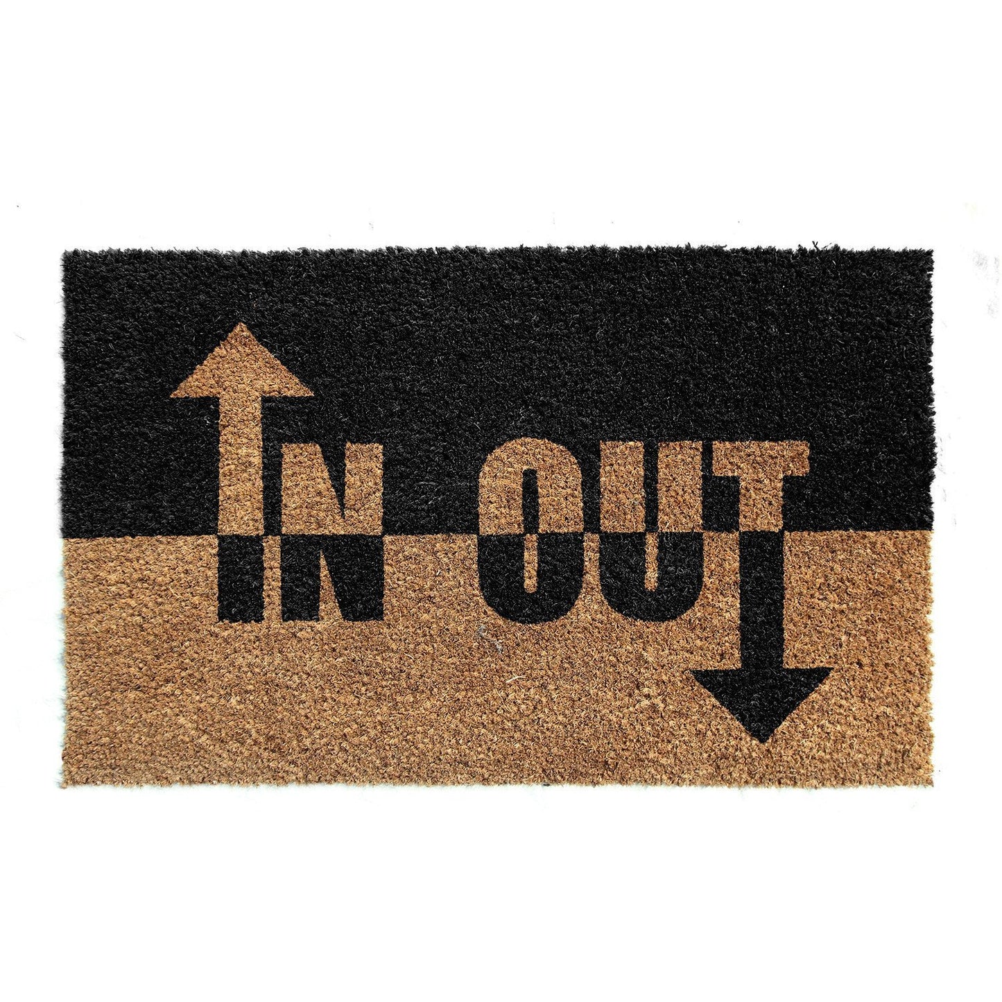 Natural Printed  Coir Doormat IN OUT Two Direction Design - 45cm x 75cm - OnlyMat