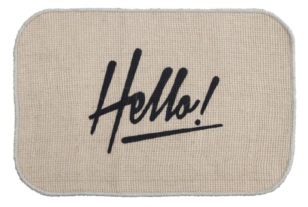 Eco-Friendly Hello Doormat: Jute, Printed & Anti-Slip