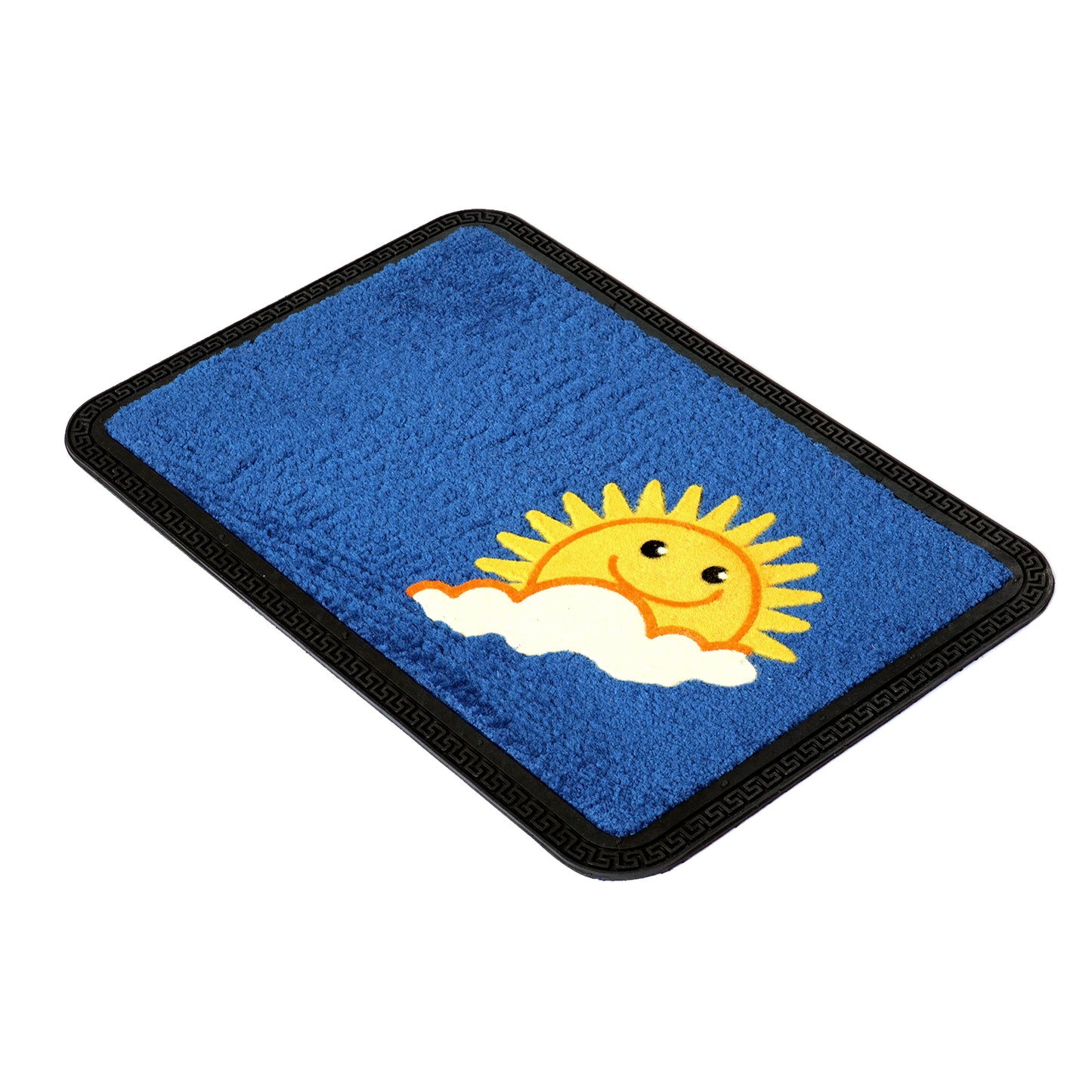 Happy Sun Design Soft All-Purpose Blue Bathroom Anti-Slip Door Mat