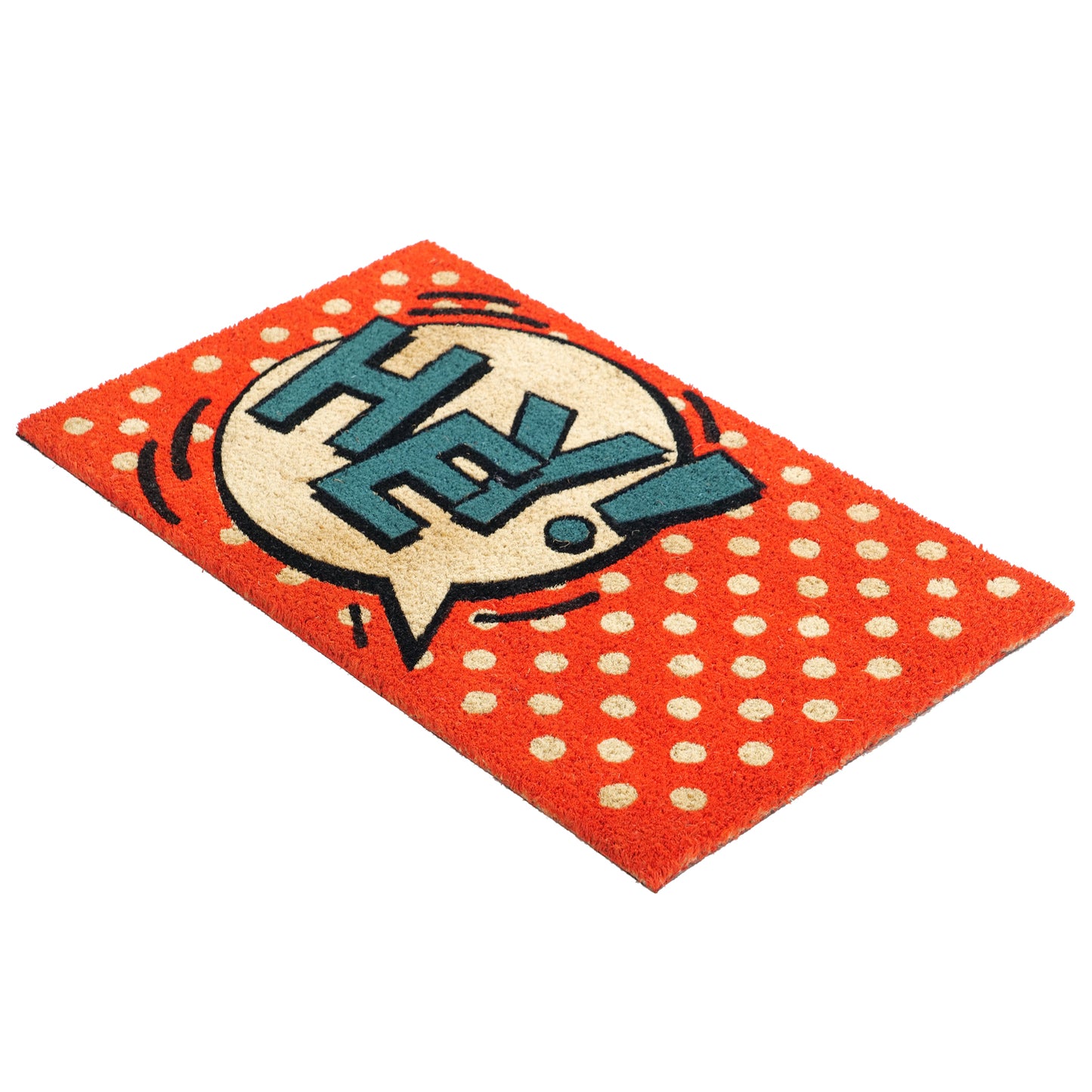 OnlyMat HEY Pop Art Fun Design Printed Natural Coir Door Mat