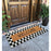 OnlyMat Plaid Border Black & White Pattern Welcome Natural Coir Doormat (120cm x 40 cm)