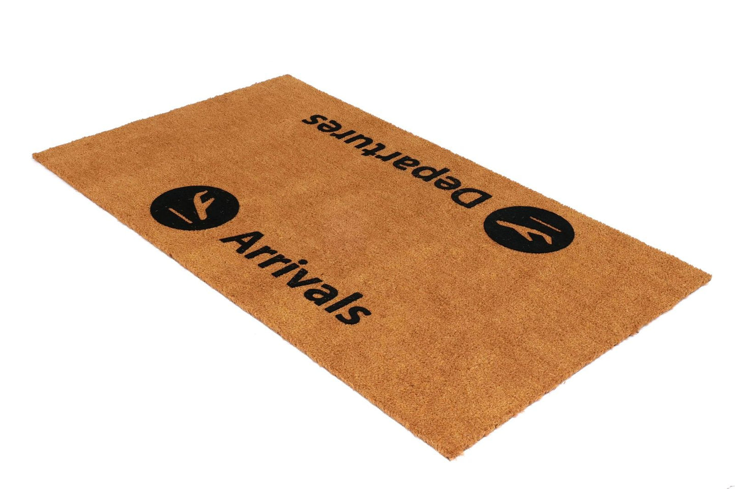 OnlyMat Arrival Departure Flocked Natural Coir Doormat with Anti-Slip Backing