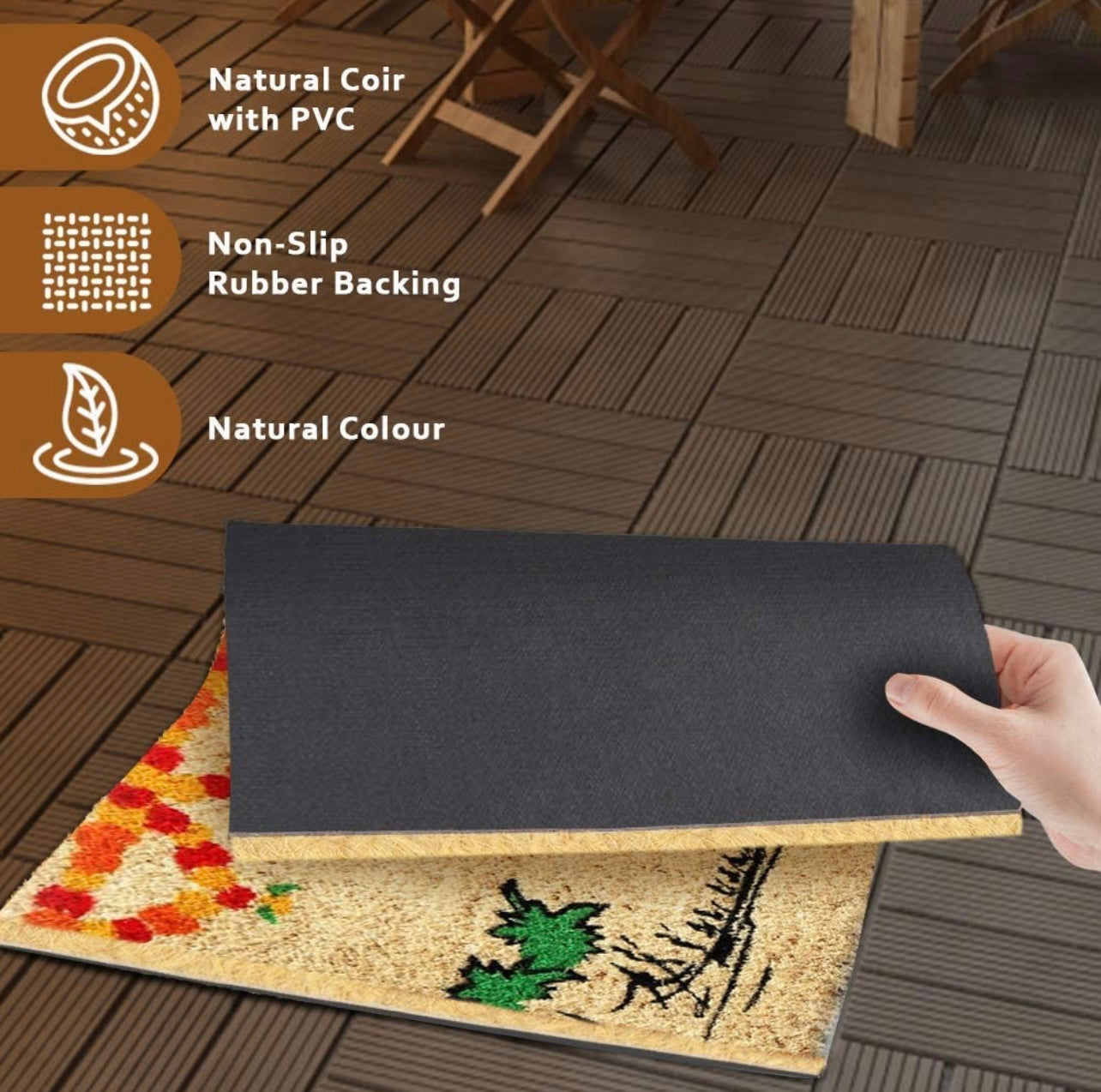 OnlyMat Onam Celebration Printed Coir Doormat with Anti-Slip Backing