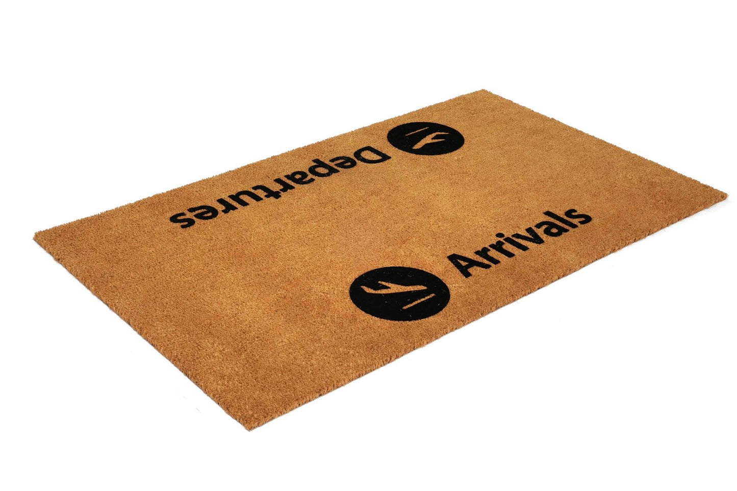 OnlyMat Arrival Departure Flocked Natural Coir Doormat with Anti-Slip Backing