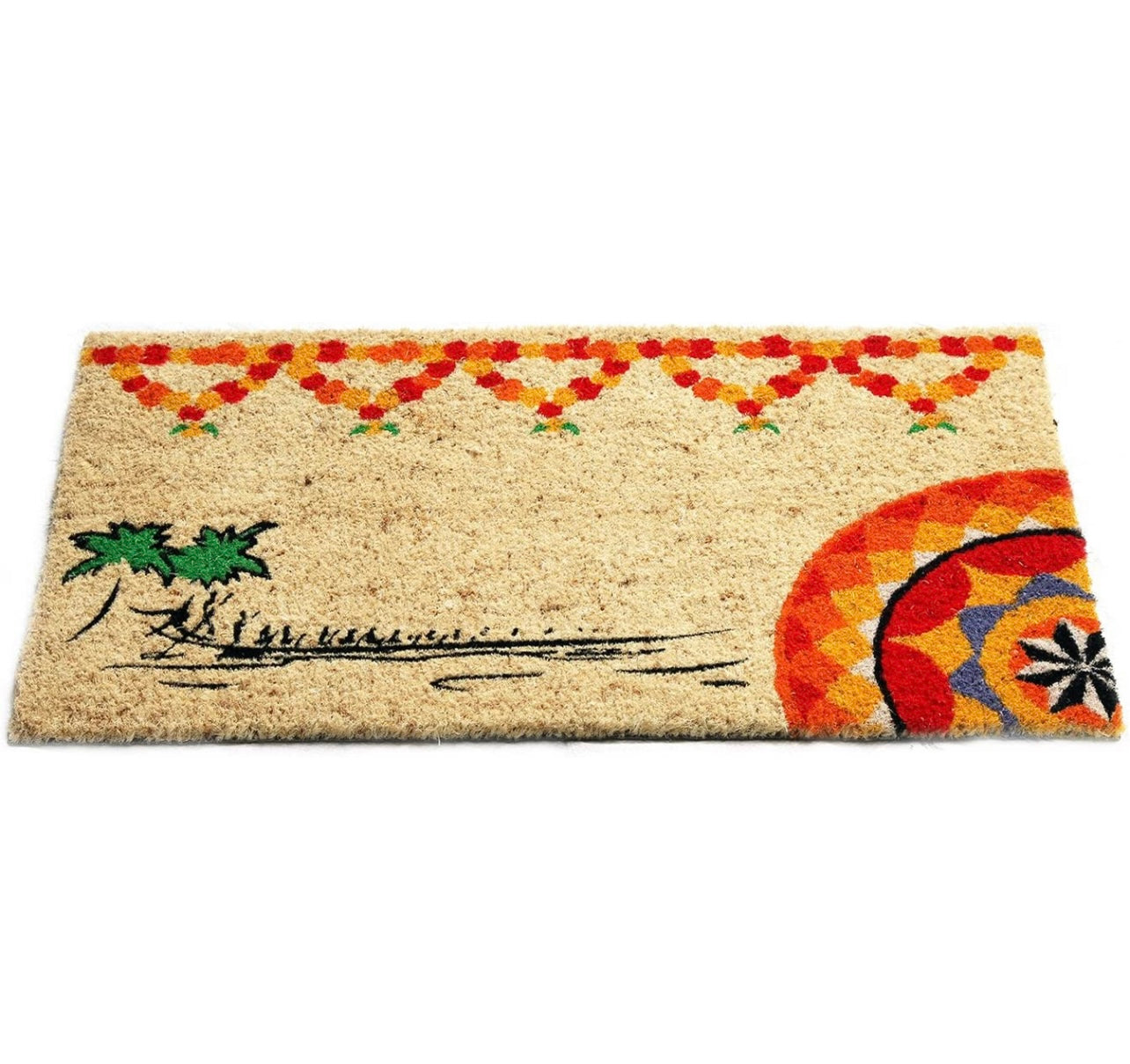 OnlyMat Onam Celebration Printed Coir Doormat with Anti-Slip Backing