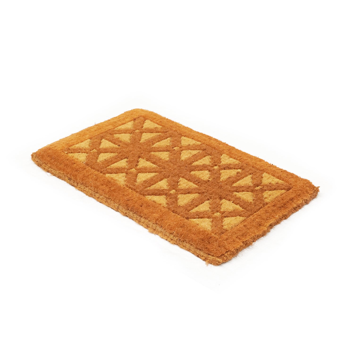 100% Handloom Thick Coir Doormat with Hand Inlaid Design