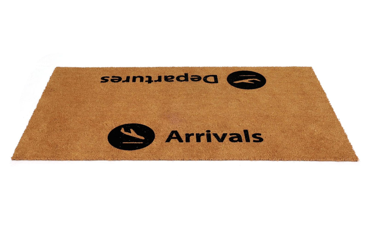 OnlyMat Arrival Departure Flocked Natural Coir Doormat with Anti-Slip Backing