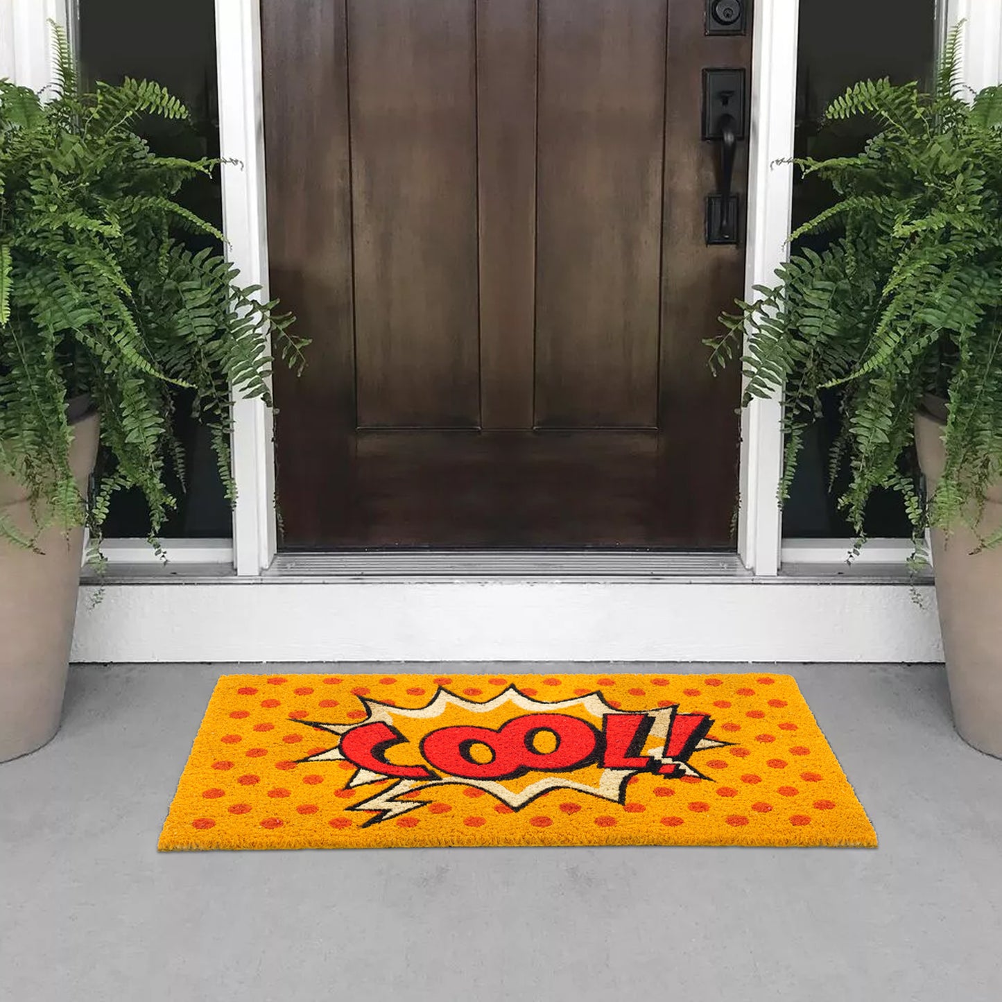OnlyMat COOL Pop Art Fun Design Printed Natural Coir Door Mat