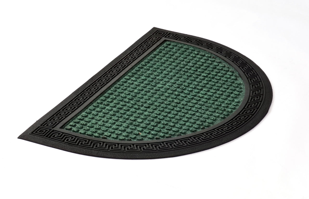 Green Half Round Waterproof Mat with Anti-slip Backing