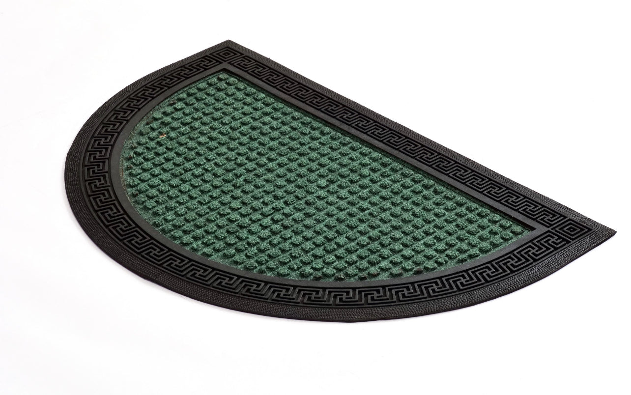 Green Half Round Waterproof Mat with Anti-slip Backing