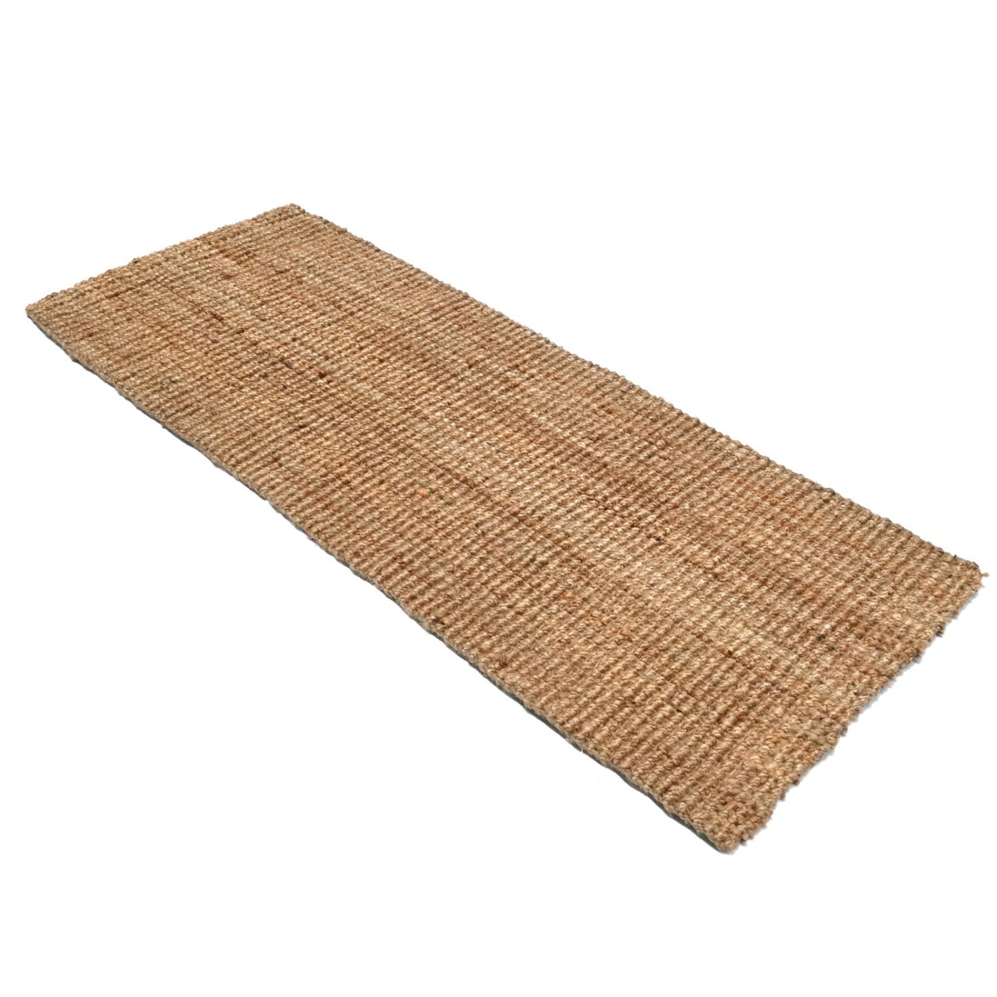 Beige woven mat on a white background